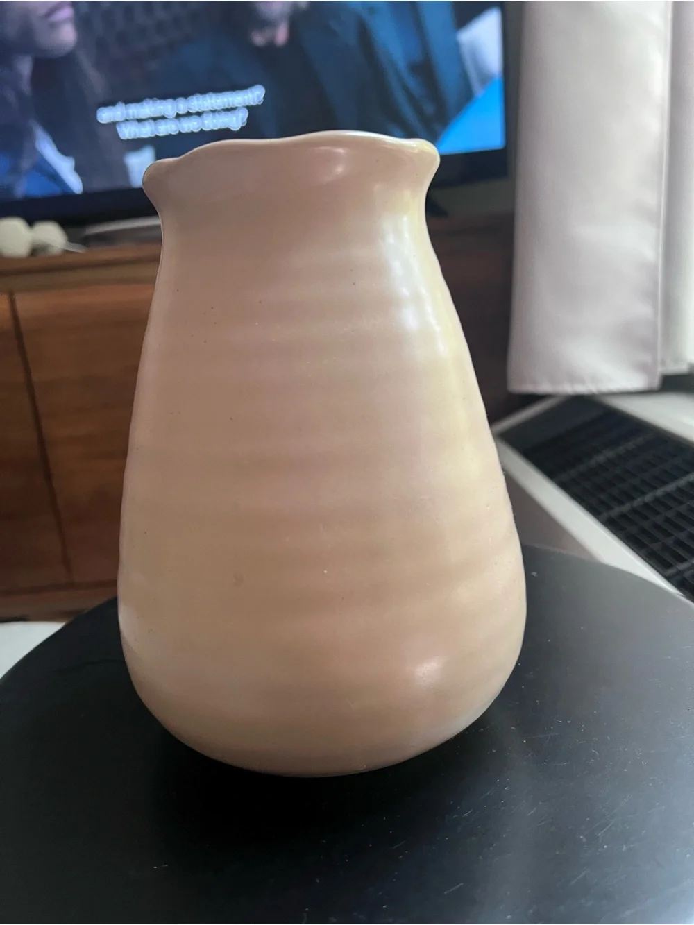 Meringue Ceramic Vase distributed by UrbanStems 7.25”